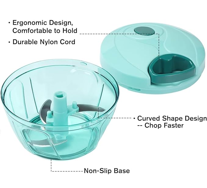 Manual Vegetable Chopper 500ml with 3 Blades
