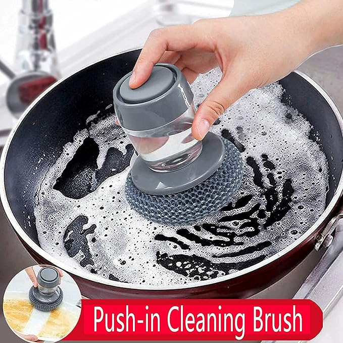 Soap Dispensing Dish Cleaning Brush with Liquid Storage