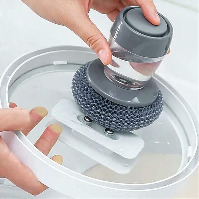 Soap Dispensing Dish Cleaning Brush with Liquid Storage