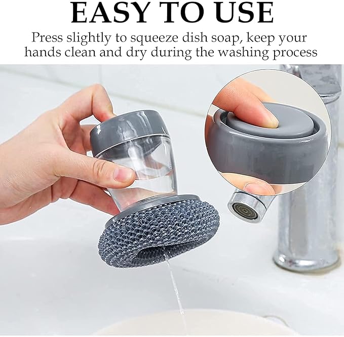 Soap Dispensing Dish Cleaning Brush with Liquid Storage