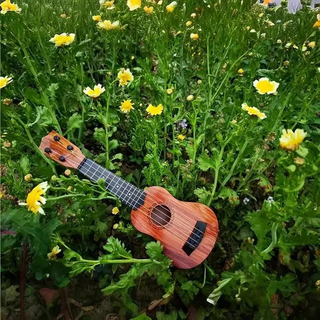 Mini Wooden Finish 5-String Guitar Toy Instrument